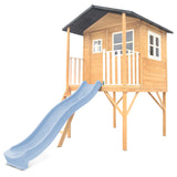 Lifespan Kids Play Houses Burleigh Raised Wooden Cubby House with 2.2m pastel blue slide - Lifespan Kids 9347166085559 LKCH-BUR-PB Burleigh Raised Wooden Cubby House with 2.2m pastel blue slide - Lifespan Kids Happy Active Kids Australia