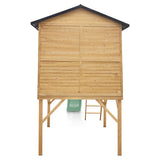 Lifespan Kids Play Houses Burleigh Raised Wooden Cubby House with 2.2m pastel green slide - Lifespan Kids 9347166085566 LKCH-BUR-PG Burleigh Raised Wooden Cubby House with 2.2m pastel green slide - Lifespan Kids Happy Active Kids Australia