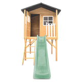 Lifespan Kids Play Houses Burleigh Raised Wooden Cubby House with 2.2m pastel green slide - Lifespan Kids 9347166085566 LKCH-BUR-PG Burleigh Raised Wooden Cubby House with 2.2m pastel green slide - Lifespan Kids Happy Active Kids Australia