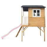 Lifespan Kids Play Houses Burleigh Raised Wooden Cubby House with 2.2m pastel pink slide - Lifespan Kids 9347166085573 LKCH-BUR-PP Burleigh Raised Wooden Cubby House with 2.2m pastel pink slide - Lifespan Kids Happy Active Kids Australia