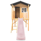 Lifespan Kids Play Houses Burleigh Raised Wooden Cubby House with 2.2m pastel pink slide - Lifespan Kids 9347166085573 LKCH-BUR-PP Burleigh Raised Wooden Cubby House with 2.2m pastel pink slide - Lifespan Kids Happy Active Kids Australia