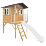 Lifespan Kids Play Houses Burleigh Raised Wooden Cubby House with 2.2m white slide - Lifespan Kids 9347166085580 LKCH-BUR-PW Shop: Burleigh Raised Wooden Cubby House with 2.2m white slide - Lifespan Kids Happy Active Kids Australia