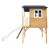 Lifespan Kids Play Houses Burleigh Raised Wooden Cubby House with 2.2m white slide - Lifespan Kids 9347166085580 LKCH-BUR-PW Shop: Burleigh Raised Wooden Cubby House with 2.2m white slide - Lifespan Kids Happy Active Kids Australia