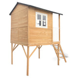 Lifespan Kids Play Houses Burleigh Raised Wooden Cubby House with 2.2m white slide - Lifespan Kids 9347166085580 LKCH-BUR-PW Shop: Burleigh Raised Wooden Cubby House with 2.2m white slide - Lifespan Kids Happy Active Kids Australia