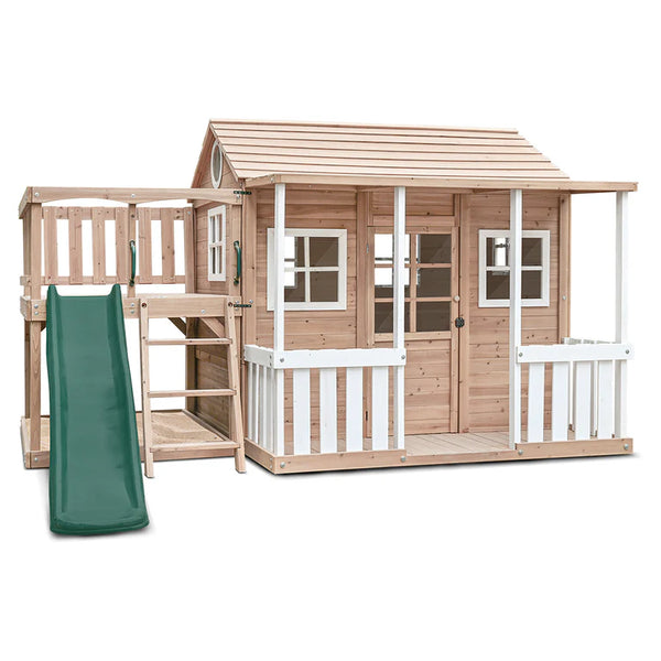 Lifespan Kids Play Houses Finley Cubby House with Green Slide - Lifespan Kids 9347166085399 LKCH-FIN-GN Buy online: Finley Cubby House with Green Slide - Lifespan Kids Happy Active Kids Australia