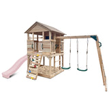 Lifespan Kids Play Houses Kingston Cubby House with Monkey Bars, Swings and Pastel Pink Slide - Lifespan Kids - OUT OF STOCK eta mid-late Oct (preorder available now) 9347166085641 LKCH-KING-PP Kingston Cubby House with Monkey Bars, Swings and Pastel Pink Slide Happy Active Kids Australia
