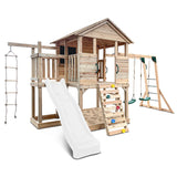 Lifespan Kids Play Houses Kingston Cubby House with Monkey Bars, Swings and White Slide - Lifespan Kids - OUT OF STOCK eta mid-late Oct (preorder available now) 9347166085658 LKCH-KING-PW Kingston Cubby House with Monkey Bars, Swings and White Slide Happy Active Kids Australia