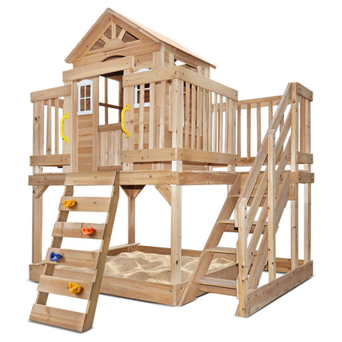 Lifespan Kids Play Houses Silverton Cubby House with Rock Climbing Wall - Lifespan Kids 9347166068606 LKPC-SILVT-B Buy online: Silverton Cubby House with Climbing Wall - Lifespan Kids Happy Active Kids Australia