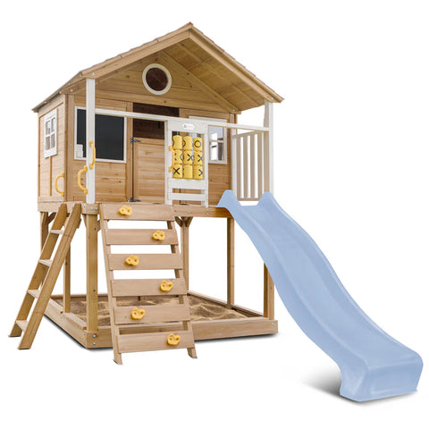 Lifespan Kids Play Houses Warrigal Cubby House with Pastel Blue Slide - Lifespan Kids 9347166085696 LKCH-WARR-PB Buy online: Warrigal Cubby House with Pastel Blue Slide - Lifespan Kids Happy Active Kids Australia