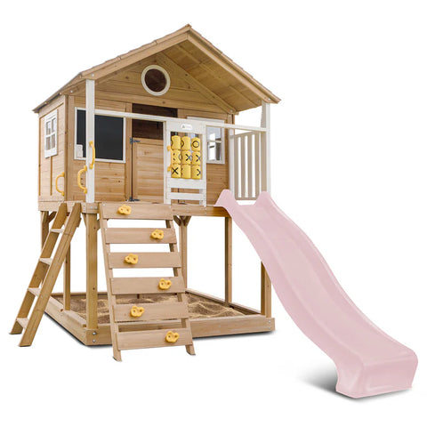 Lifespan Kids Play Houses Warrigal Cubby House with Pastel Pink Slide - Lifespan Kids 9347166085719 LKCH-WARR-PP Buy online: Warrigal Cubby House with Pastel Pink Slide - Lifespan Kids Happy Active Kids Australia