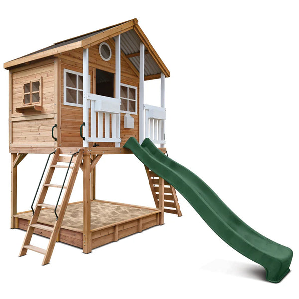 Lifespan Kids Play Houses Winchester Cubby House (Elevated 1.45m) with 3.0m Slide (Green) - Lifespan Kids - OUT OF STOCK eta end April (preorder available now) 9347166086723 LKCH-WINC-3GN Winchester Cubby House (Elevated 1.45m) with 3.0m Slide (Green) - Lifespan Kids  Happy Active Kids Australia