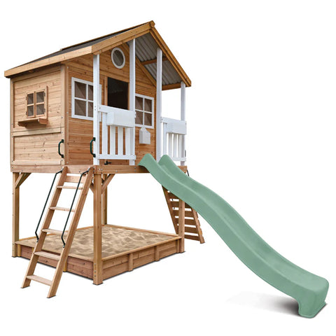 Lifespan Kids Play Houses Winchester Cubby House (Elevated 1.45m) with 3.0m Slide (Pastel Green) - Lifespan Kids - OUT OF STOCK eta end April (preorder available now) 9347166086747 LKCH-WINC-3PG Winchester Cubby House (Elevated 1.45m) with 3.0m Slide (Pastel Green) - Lifespan Kids  Happy Active Kids Australia