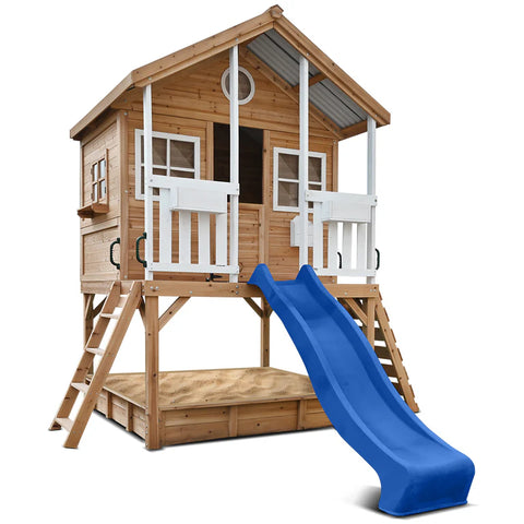 Lifespan Kids Play Houses Winchester Cubby House with 1.2m platform and 2.2m Blue Slide - Lifespan Kids 9347166085740 LKCH-WINC-2BU Winchester Cubby House with 1.2m platform and 2.2m Blue Slide Happy Active Kids Australia