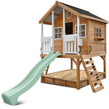 Lifespan Kids Play Houses Winchester Cubby House with 1.2m platform and 2.2m Pastel Green Slide - Lifespan Kids 9347166085771 LKCH-WINC-2PG Winchester Cubby House with 1.2m platform and 2.2m Pastel Green Slide Happy Active Kids Australia