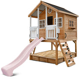 Lifespan Kids Play Houses Winchester Cubby House with 1.2m platform and 2.2m Pastel Pink Slide - Lifespan Kids 9347166085788 LKCH-WINC-2PP Winchester Cubby House with 1.2m platform and 2.2m Pastel Pink Slide Happy Active Kids Australia