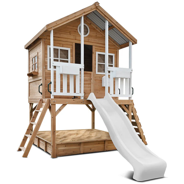 Lifespan Kids Play Houses Winchester Cubby House with 1.2m platform and 2.2m White Slide - Lifespan Kids 9347166085795 LKCH-WINC-2PW Winchester Cubby House with 1.2m platform and 2.2m White Slide Happy Active Kids Australia