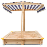 Lifespan Kids Sandpits Joey Wooden Sandpit with Blue Shade Canopy - Lifespan Kids 9347166072917 LKSP-JOEY Buy online: Joey Wooden Sandpit with Blue Sun Shade Canopy  Happy Active Kids Australia