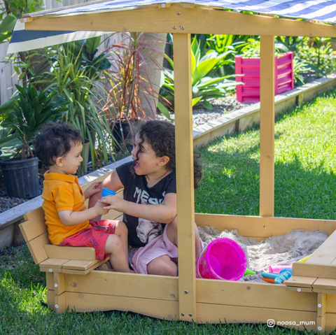 Lifespan Kids Sandpits Skipper Wooden Sandpit with UV Shade Canopy - Lifespan Kids - LOW STOCK 09347166048714 SANDPITSKIPPER2 Buy online: Skipper Wooden Sandpit with UV Shade Canopy -Lifespan Kids Happy Active Kids Australia