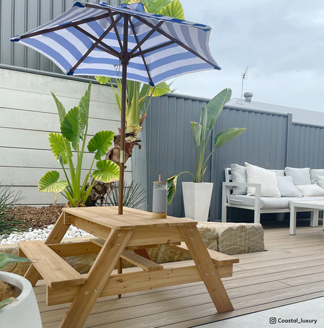 Buy online: Sunrise Sand Water Picnic Table with Umbrella