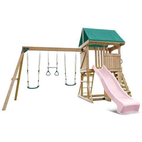 Lifespan Kids Swing Sets & Playsets Carindale Play Centre with Pastel Pink Slide - Lifespan Kids 9347166085993 LKPC-CARIND-PP Buy online : Carindale Play Centre with Pastel Pink Slide - Lifespan Kids Happy Active Kids Australia