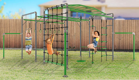 Junior Jungle Kakadu Monkey Bars with Swing Sets and Ropes Lifespan Happy Active Kids
