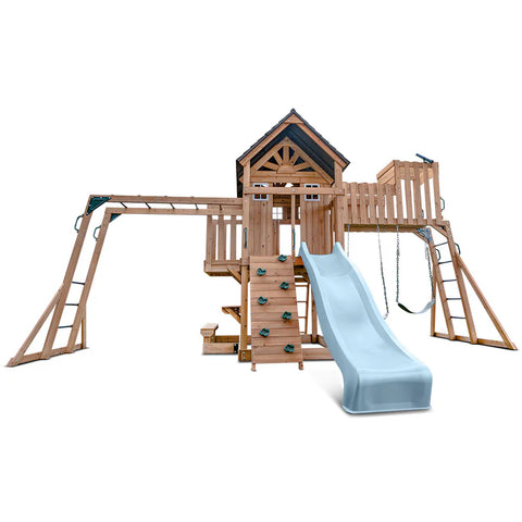 Lifespan Kids Swing Sets & Playsets Kensington Play Centre Set with Pastel Blue Slide - Lifespan Kids 9347166086259 LKPC-KENS-PB Buy online: Kensington Centre Set with Pastel Blue Slide - Lifespan Kids Happy Active Kids Australia