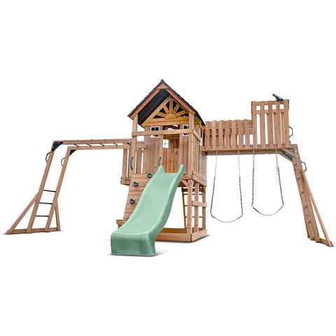 Lifespan Kids Swing Sets & Playsets Kensington Play Centre Set with Pastel Green Slide - Lifespan Kids 9347166086266 LKPC-KENS-PG Buy online:Kensington Centre Set with Pastel Green Slide-Lifespan Kids Happy Active Kids Australia