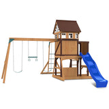 Lifespan Kids Swing Sets & Playsets Meer Brook Play Centre with Blue Slide - Lifespan Kids 9347166078575 LKPC-MEERB-BLU Buy online: Meer Brook Play Centre with Blue Slide - Lifespan Kids Happy Active Kids Australia