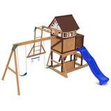 Lifespan Kids Swing Sets & Playsets Meer Brook Play Centre with Blue Slide - Lifespan Kids 9347166078575 LKPC-MEERB-BLU Buy online: Meer Brook Play Centre with Blue Slide - Lifespan Kids Happy Active Kids Australia