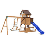 Lifespan Kids Swing Sets & Playsets Meer Brook Play Centre with Blue Slide - Lifespan Kids 9347166078575 LKPC-MEERB-BLU Buy online: Meer Brook Play Centre with Blue Slide - Lifespan Kids Happy Active Kids Australia