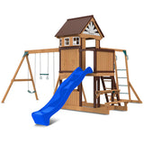 Lifespan Kids Swing Sets & Playsets Meer Brook Play Centre with Blue Slide - Lifespan Kids 9347166078575 LKPC-MEERB-BLU Buy online: Meer Brook Play Centre with Blue Slide - Lifespan Kids Happy Active Kids Australia
