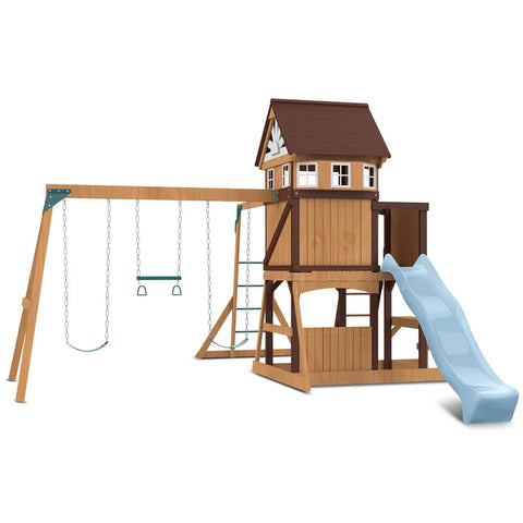 Lifespan Kids Swing Sets & Playsets Meer Brook Play Centre with Pastel Blue Slide - Lifespan Kids 9347166086327 LKPC-MEERB-PB Buy: Meer Brook Play Centre with Pastel Blue Slide - Lifespan Kids Happy Active Kids Australia