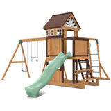 Lifespan Kids Swing Sets & Playsets Meer Brook Play Centre with Pastel Green Slide - Lifespan Kids 9347166086334 LKPC-MEERB-PG Buy online: Meer Brook Play Centre with Pastel Green Slide - Lifespan Kids Happy Active Kids Australia