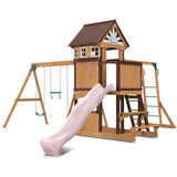 Lifespan Kids Swing Sets & Playsets Meer Brook Play Centre with Pastel Pink Slide - Lifespan Kids 9347166086341 LKPC-MEERB-PP Buy: Meer Brook Play Centre with Pastel Pink Slide - Lifespan Kids Happy Active Kids Australia