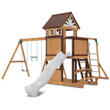 Lifespan Kids Swing Sets & Playsets Meer Brook Play Centre with White Slide - Lifespan Kids 9347166086358 LKPC-MEERB-PW Buy online: Meer Brook Play Centre with White Slide - Lifespan Kids Happy Active Kids Australia