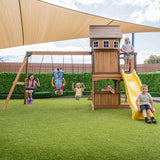 Lifespan Kids Swing Sets & Playsets Meer Brook Play Centre with Yellow Slide - Lifespan Kids 9347166086365 LKPC-MEERB-YL Buy online: Meer Brook Play Centre with Yellow Slide - Lifespan Kids Happy Active Kids Australia