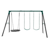 Lifespan Kids Swing Sets & Playsets Titan Steel Double Swing Set with Nest Swing - Lifespan Kids - OUT OF STOCK eta early Oct (preorder available now) LKSW-TITAN-SET Titan Steel Double Swing Set with Nest Swing - Lifespan Kids Happy Active Kids Australia