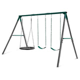 Lifespan Kids Swing Sets & Playsets Titan Steel Double Swing Set with Nest Swing - Lifespan Kids - OUT OF STOCK eta early Oct (preorder available now) LKSW-TITAN-SET Titan Steel Double Swing Set with Nest Swing - Lifespan Kids Happy Active Kids Australia