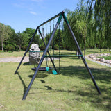 Lifespan Kids Swing Sets & Playsets Titan Steel Double Swing Set with Nest Swing - Lifespan Kids - OUT OF STOCK eta early Oct (preorder available now) LKSW-TITAN-SET Titan Steel Double Swing Set with Nest Swing - Lifespan Kids Happy Active Kids Australia