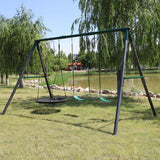 Lifespan Kids Swing Sets & Playsets Titan Steel Double Swing Set with Nest Swing - Lifespan Kids - OUT OF STOCK eta early Oct (preorder available now) LKSW-TITAN-SET Titan Steel Double Swing Set with Nest Swing - Lifespan Kids Happy Active Kids Australia