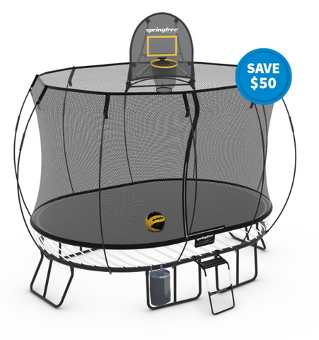 Springfree Trampoline Trampolines Springfree® Medium Oval Trampoline Sports Bundle (FREE SHIPPING) 182464000250 O77SPORTS Springfree® Medium Oval Trampoline Sports Bundle - Happy Active Kids Happy Active Kids Australia