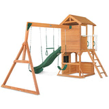 Happy Active Kids Springlake Play Centre with Swings & Green Slide - Lifespan Kids LKPC-SPRING-GRN Happy Active Kids Australia