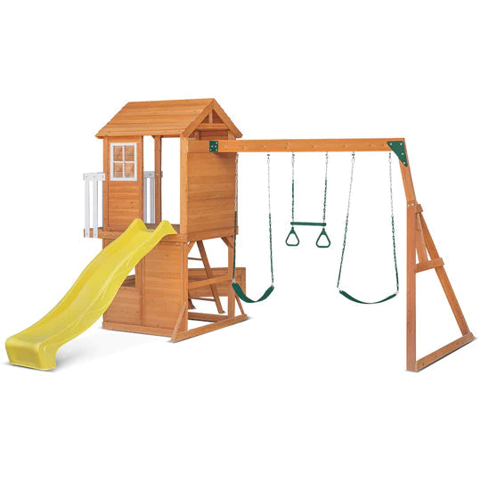 Happy Active Kids Springlake Play Centre with Swings & Yellow Slide - Lifespan Kids LKPC-SPRING-YEL Happy Active Kids Australia