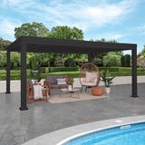 Lifespan Kids Garden Arches, Trellises, Arbors & Pergolas Backyard Discovery Trenton Steel Pergola 3.6m x 4.9m x 2.3m (16ft x 12ft) 752113105119 BDPE-TRE16-SET Buy online:Backyard Discovery Trenton Steel Pergola 3.6m x 4.9m x 2.3m  Happy Active Kids Australia