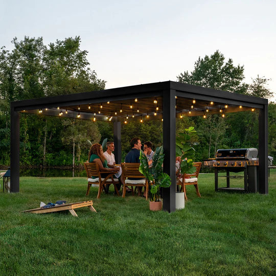 Lifespan Kids Garden Arches, Trellises, Arbors & Pergolas Backyard Discovery Trenton Steel Pergola 3.6m x 4.9m x 2.3m (16ft x 12ft) 752113105119 BDPE-TRE16-SET Buy online:Backyard Discovery Trenton Steel Pergola 3.6m x 4.9m x 2.3m  Happy Active Kids Australia