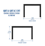 Lifespan Kids Garden Arches, Trellises, Arbors & Pergolas Backyard Discovery Trenton Steel Pergola 3m x 3.6m x 2.3m (12ft x 10ft) 752113105133 BDPE-TRE12-SET Buy online:Backyard Discovery Trenton Steel Pergola 3m x 3.6m x 2.3m  Happy Active Kids Australia