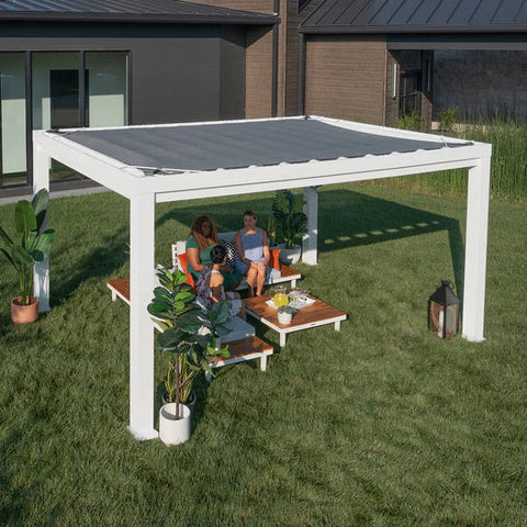 Lifespan Kids Outdoor Living Backyard Discovery Windham Steel Pergola 3m x 3.6m x 2.3m (12ft x 10ft) 752113105164 BDPE-WIN12-SET Buy online: Backyard Discovery Windham Steel Pergola 3m x 3.6m x 2.3m  Happy Active Kids Australia