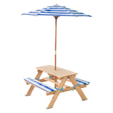 Lifespan Kids Outdoor Settings Sunset Wooden Picnic Table with Umbrella - Lifespan Kids 09347166051349 PEPICNICTABLESUNSET2 Buy online: Sunset Wooden Picnic Table with Umbrella - Lifespan Kids Happy Active Kids Australia