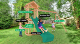 Lifespan Kids Play Centres Albert Park Wooden Play Centre with Green Slide - Lifespan Kids 9347166063434 LKPC-ALPARK-GRN Happy Active Kids Australia