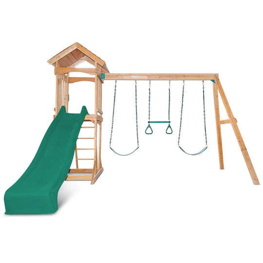 Lifespan Kids Play Centres Albert Park Wooden Play Centre with Green Slide - Lifespan Kids 9347166063434 LKPC-ALPARK-GRN Happy Active Kids Australia